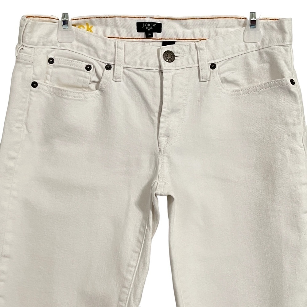 J. Crew Factory Toothpick Cropped Stretch White Denim Size 30 - Picture 5 of 12